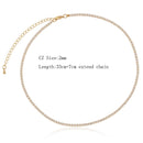 Sexy Short Sparking Rainbow Tennis Chain Chocker Necklace With AAA+ CZ Fashion Personality Women Collar Jewellery bijoux femme