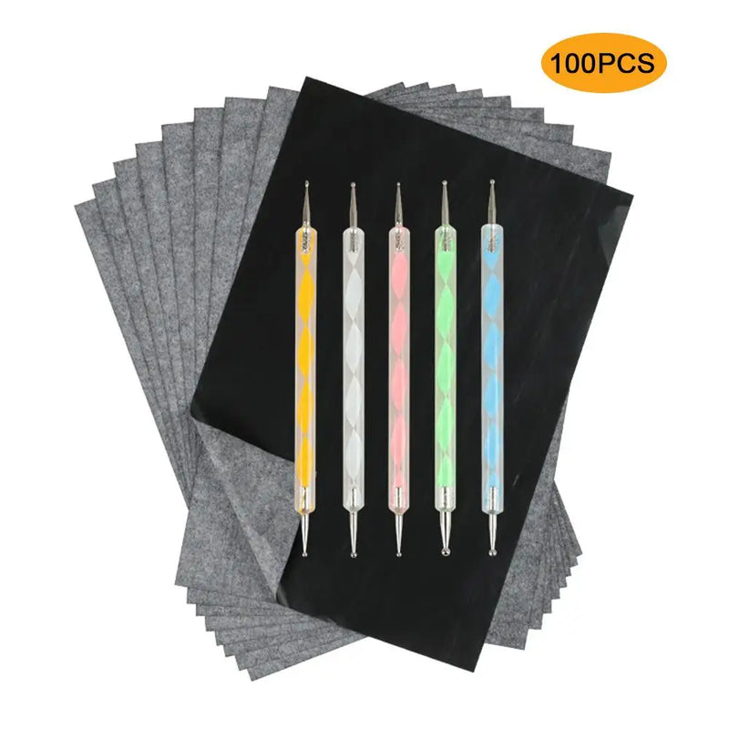 100pcs/set Graphite Carbon Paper Painting Copy Paper Carbon Transfer Paper For Wood Paper Canvas With 5pcs Tracing Pen