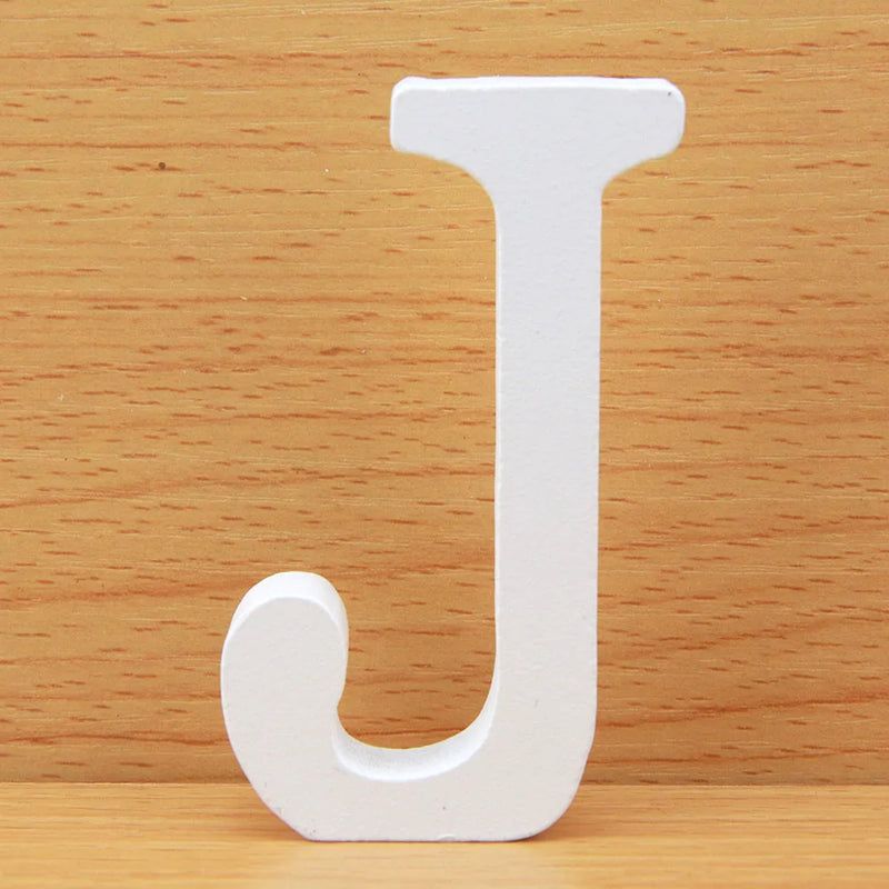 8 CM Letras Decorativas Grandes White Wooden Letters Home Decor Wedding Decoration DIY Personalised Name Design Free Standing