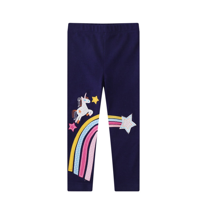 Girls Leggings Stripes Unicorn Pants Kids Cotton Skinny Pants Cartoon Animals Butterfly Print Children Trousers