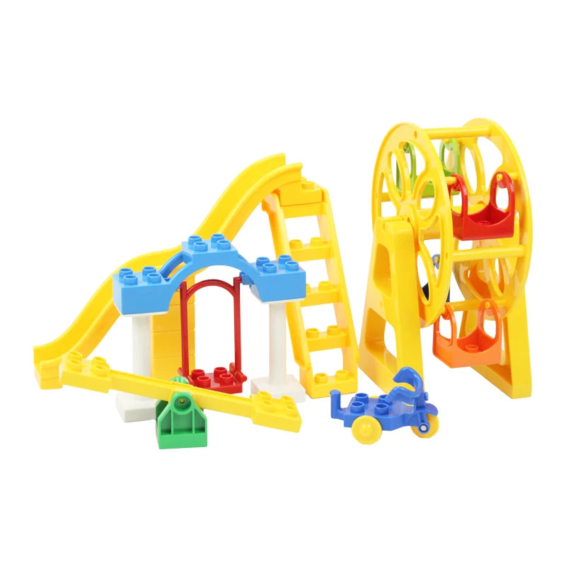 Big Building Blocks Playground Pipeline Parts Slide Ladder Swing  Compatible Bricks Sets Baby Assemble Education Montessori Toys