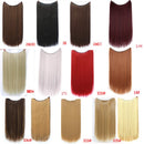Allaosify 22 inches Clip on Wire Fish Line Hair Extensions Secret Invisible Wire One Piece for Ombre Hair Synthetic Hairpiece
