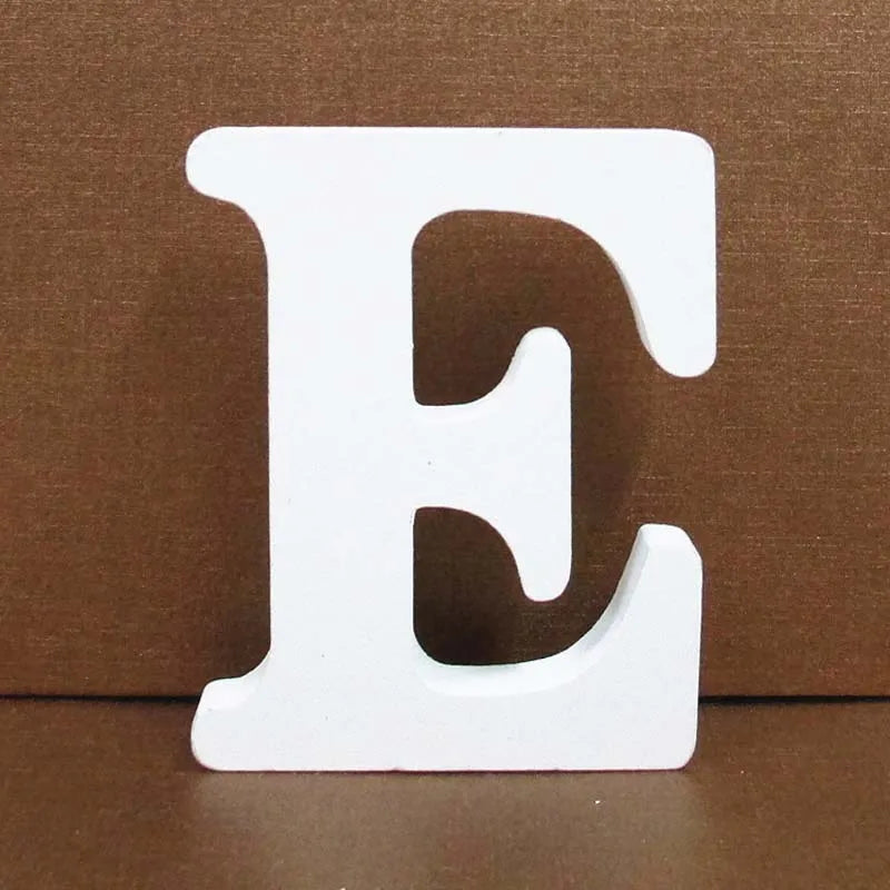1pc 8cm White Wooden Letters English Alphabet DIY Personalised Name Design Art Craft Free Standing Wedding Birthday Home Decor