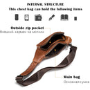 WESTAL Men's Shoulder Bag Men's Genuine Leather Chest Pack Man Sling Messenger Bags Belt Small Crossbody Bags Side Bags for Men