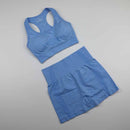 Workout Clothes For Women Seamless Yoga Sports Suits Sport Bra Top+High Waist Fitness Shorts 2 Piece Gym Set Running Sportswear