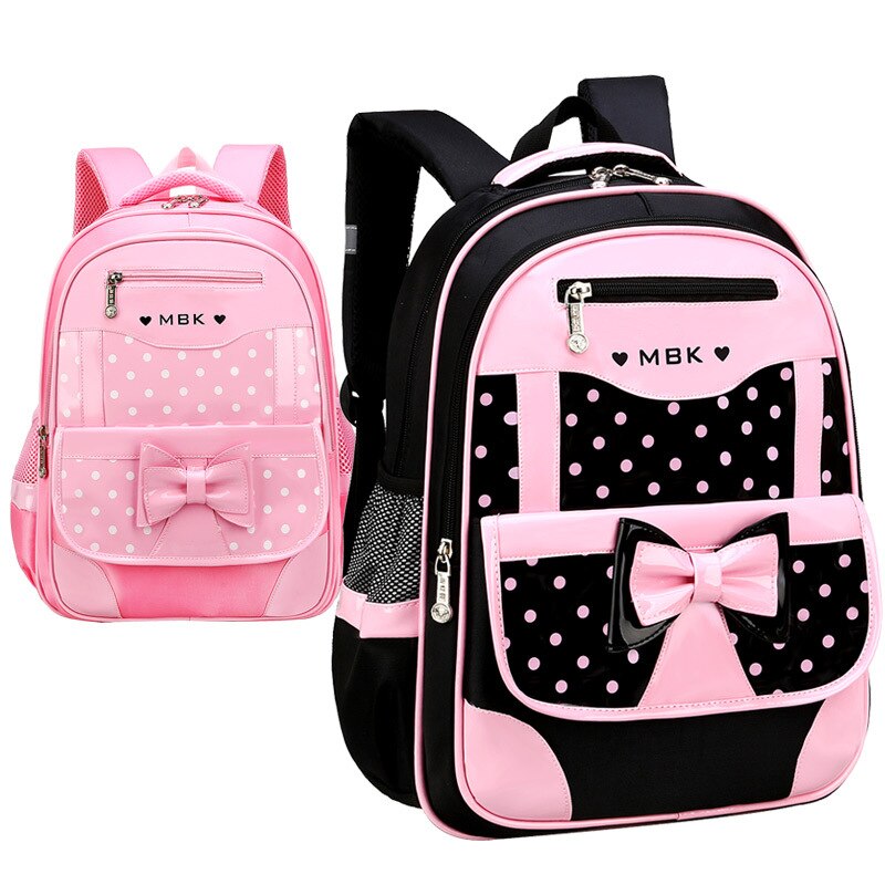 New Children School Bags Girls Dot Cute Bow Kids Backpack Set Primary School Backpacks Schoolbag Satchel Mochila Infantil