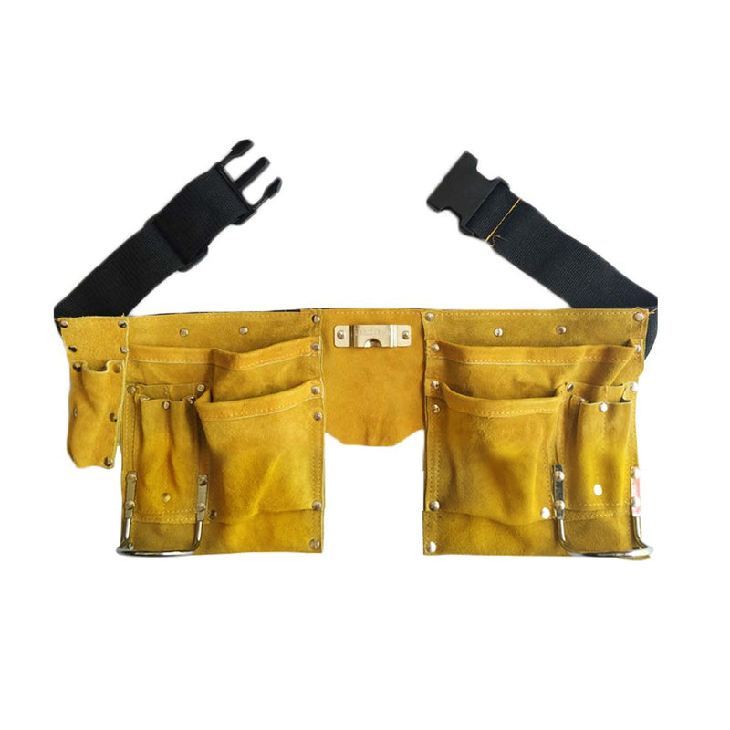 Leather Tool Belt Quick Release Buckle Carpenter Construction Work Apron Tool Storage Pouch Belt