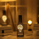 Wine Glass Bottle LED Night Light Iron Hollow Out Night Lamp for Cafe Hotel Balcony Home Decoration Table Lamp