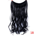 Allaosify 22 inches Clip on Wire Fish Line Hair Extensions Secret Invisible Wire One Piece for Ombre Hair Synthetic Hairpiece