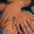 Gold color Jaguar earring ring necklace jewelry set for women white black cz leopard design