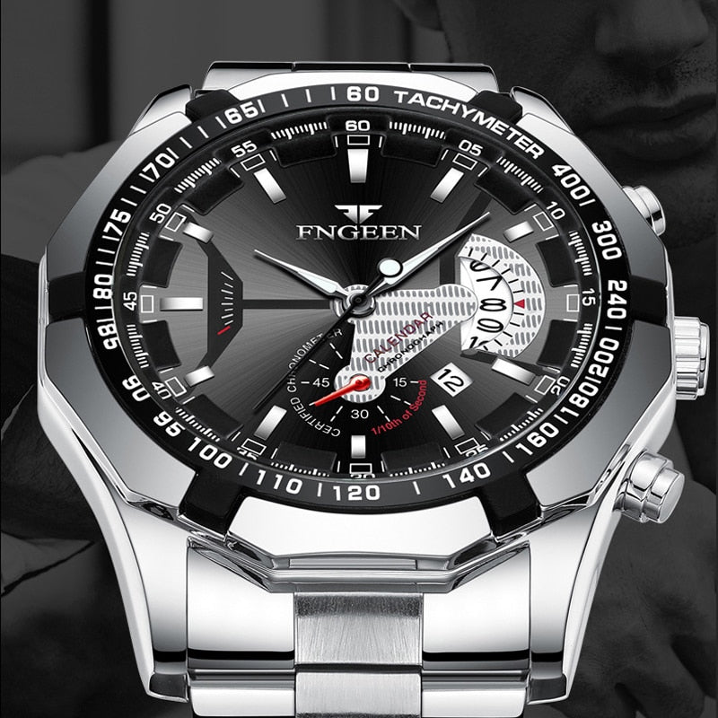 FNGEEN New Concept Quartz Watches Fashion Casual Military Sports Wristwatch Waterproof Luxury Men&