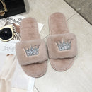 Slippers Women 2022 Womens Fur Slippers Winter Shoes Big Size Home Slipper Plush Pantufa Women Indoor Warm Fluffy Cotton Shoes