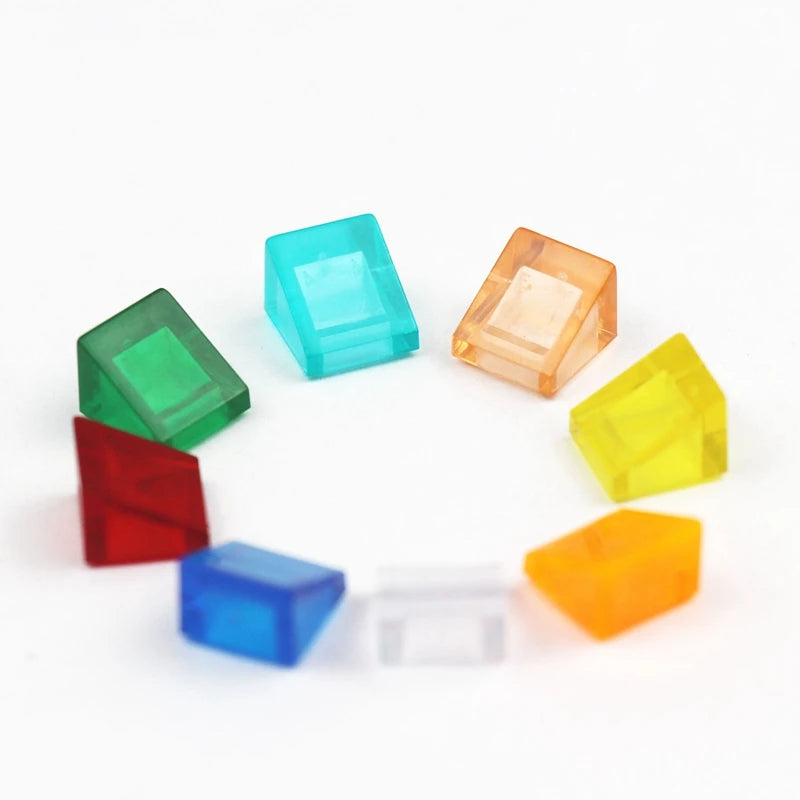 50 Piece Sloped 30° 1x1x2/3 Cheese Slope Building Blocks MOC Build Trucks Parts Kids Learning Toys Compatible with Brick 54200