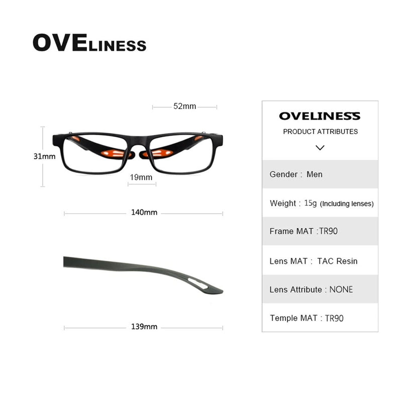 Fashion Sport Glasses Frame Men Optical basketball men's eyeglasses frames Myopia Prescription glasses tr90 eyewear Spectacles
