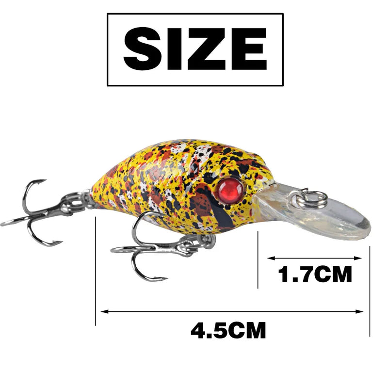 1PCS 4.5cm 3g Crankbait Fishing Lure Quality Minnow Lure 3D Eyes Plastic Hard Bait Pesca Artificial Jig Wobblers Fishing Bait