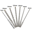 160mm Electric Hammer Drill Bits 5/6/8/10/12/14/16mm Cross Type Tungsten Steel Alloy SDS Plus For Masonry Concrete Rock Stone