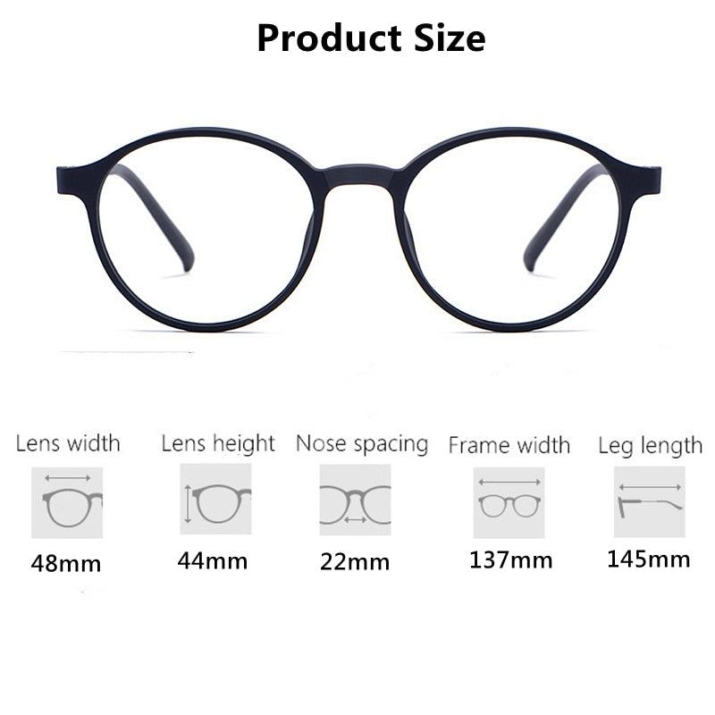 YIMARUILI Ultralight Titanium Alloy TR90 Myopia Glasses Retro Round Optical Prescription Eyeglasses Frame Men And Women H3050