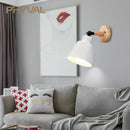 PHYVAL Wood Lamp Bedroom 10mm Wooden base Wall Lamp With Plug Macaron Modern Wall Sconce For Liviing Room