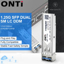 ONTi 1000Mbps Gbic Single Mode duplex SFP Module 2 LC Compatible Cisco/Mikrotik switch SM Fiber Optic module 20/40/80/120KM