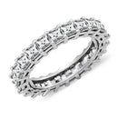 2023 New Arrivals Luxury Princess Emerald Cut 925 Sterling Silver Eternity Band Ring for Wedding Women Party Gift Jewelry