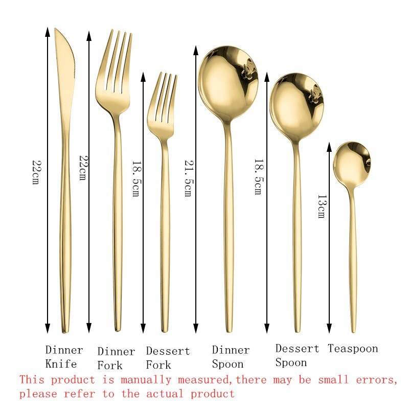 Tableware Gold Cutlery Set 36 Piece Fork Spoon Flatware Cutelry Set Stainless Steel Gold Dinner Dessert Fork Knife Tea Spoon Set