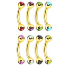 2/5/10PC Edelstahl Kristall Augenbrauenpiercing Lot Zungenpiercing Snake Eyes Großhandel Augenbrauenring Gemischtes Snake Bite Piercing Lot