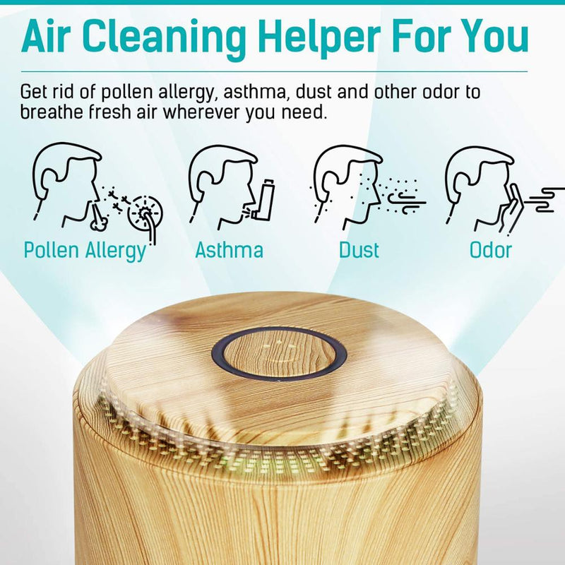 Air Purifier 3h HEPA Filter for Home Air Freshener with Fragrance Sponge for Essential Oils Air Cleaner Remove Smoke Dust Odor