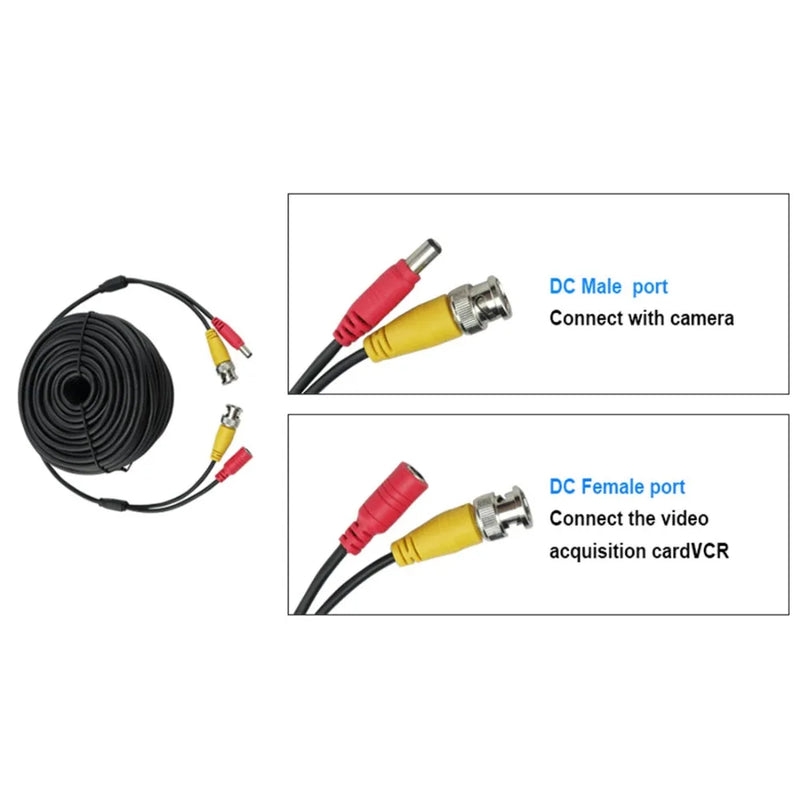 BNC CCTV Accessory BNC Video Power Cable For AHD CCTV Surveillance Camera Security System