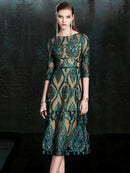 Customized New Banquet Elegant Green Evening Dresses Vintage Sequins Appliques Shining Long Prom Formal Gown Vestidos De Fiesta