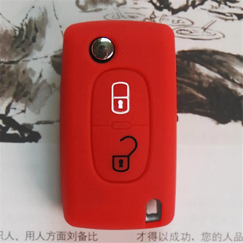 2 Buttons Silicone Car Key Case Cover Flip Remote Car Key Holder Shell Fob For Citroen C2 C3 C4 C8 PEUGEOT 308 207 307 3008 5008