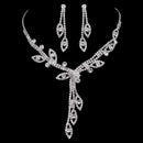 TREAZY Luxury Silver Color Crystal Choker Necklace Earrings Jewelry Set for Women Heart Tassels Bridal Wedding Jewelry Sets