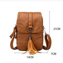 New SmalTassel Designer Purse Messenger PU Leather Shoulder Bag Casual Handbag Crossbody Bags for Women Phone Pocket Girl