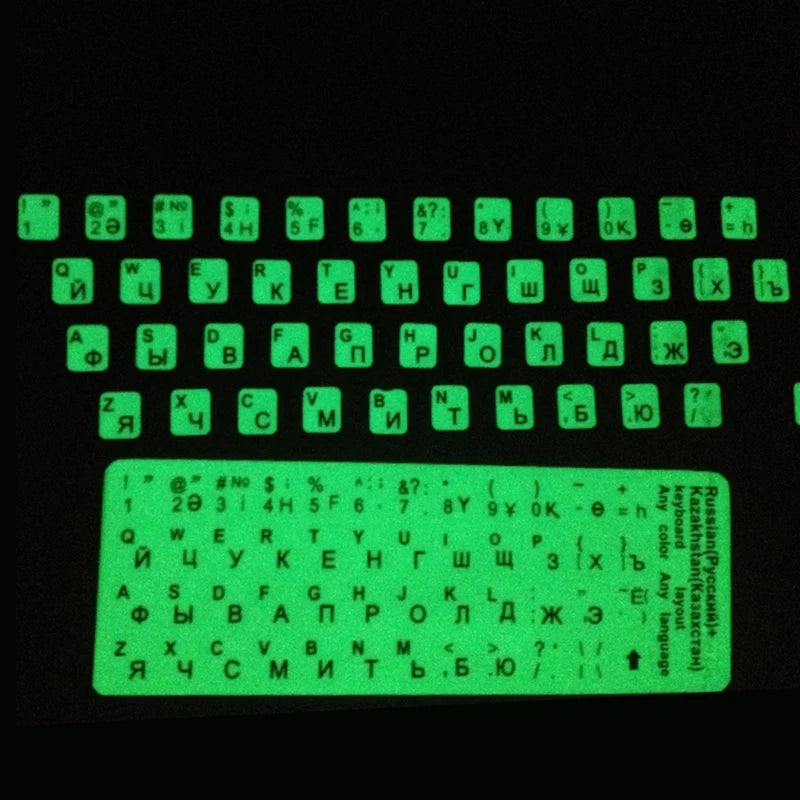 P82F Russian Letters Ultrabright Fluorescence Luminous Keyboard Sticker