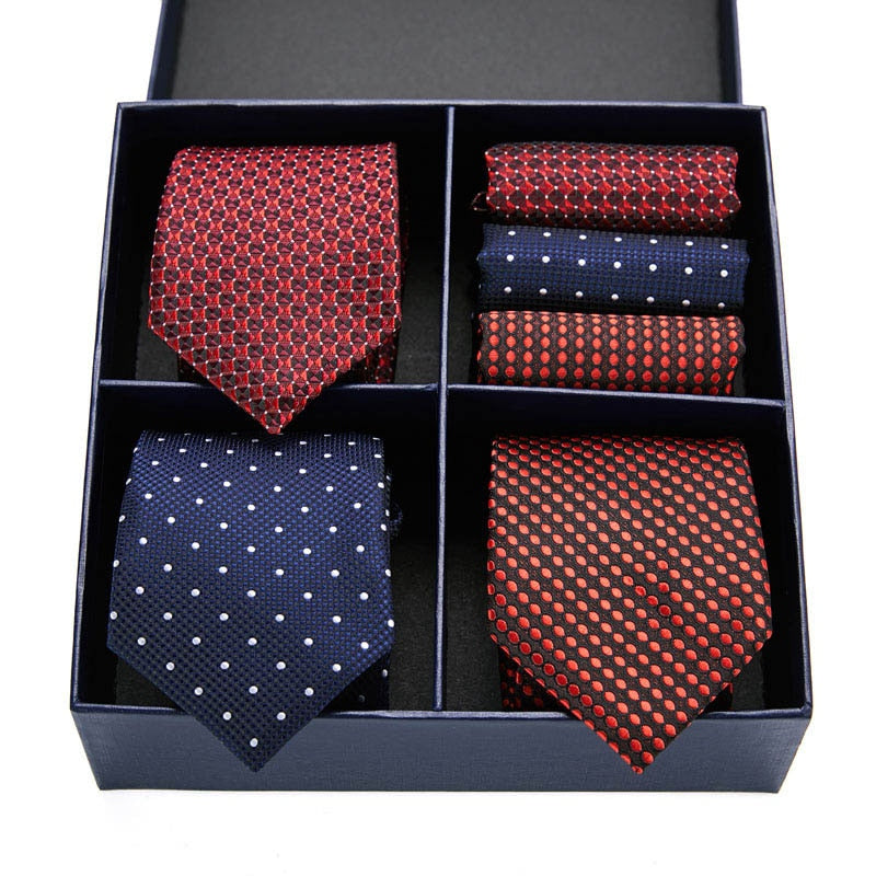 Gift box packing Silk Ties For Men Novelty Hanky  Set 3 Styles  Men&