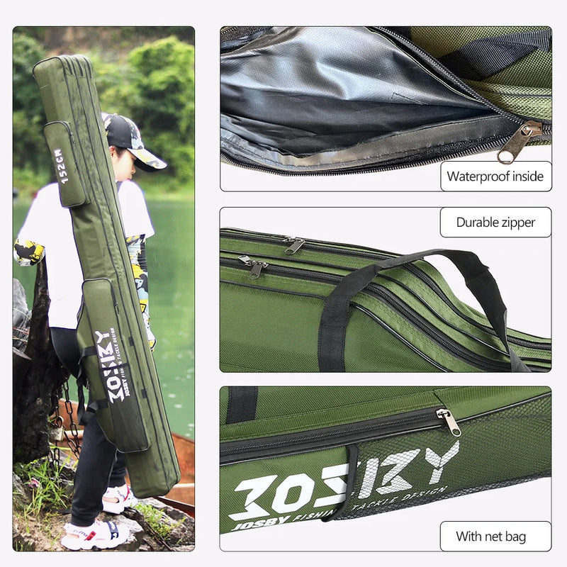 Fishing Rod Storage Bag  Oxford Cloth  1/2/3 Layer  Large Capacity Waterproof Multifunctional