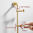 DOOKOLE Solid Brass Coat Rack Free Adjustment, Wall Mount Coat Hooks with 3/4/5/6 Hooks for Hats, Scarves, Clothes Handbags