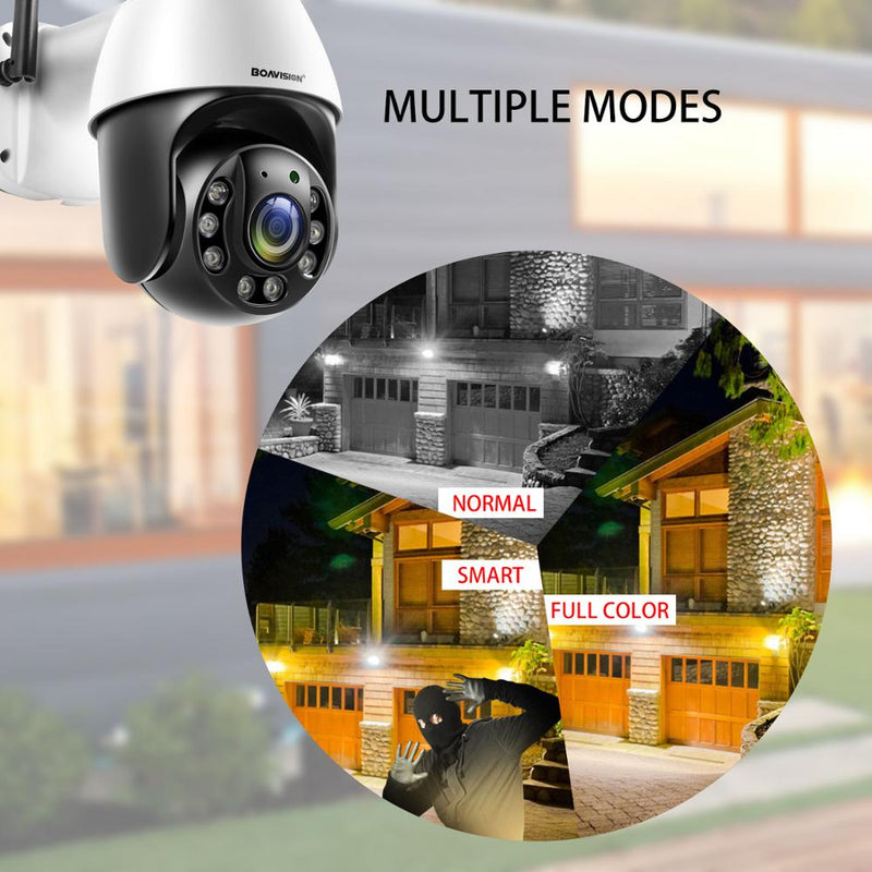 1080P Security Camera Outdoor AI Auto Tracking 2.4G WiFi Home Surveillance Camera Two Way Audio Full Color 150ft IR Night Vision