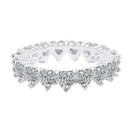 2023 New Arrivals Luxury Princess Emerald Cut 925 Sterling Silver Eternity Band Ring for Wedding Women Party Gift Jewelry