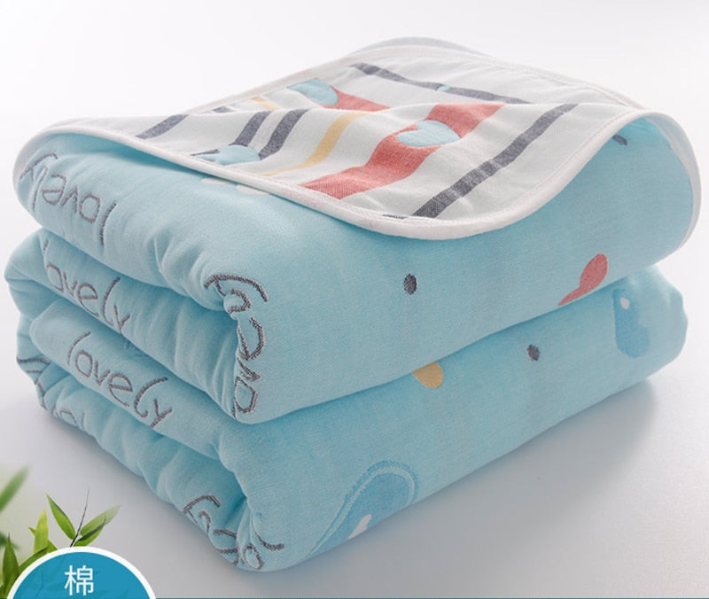 90*100cm Soft Breathable Cotton Baby Blanket for Newborn 6 Layers Muslin Gauze Growth Baby Quilt Newborn Baby Bath Swaddle Wrap