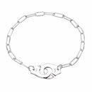 Moonmory 100 % echtes 925er Sterlingsilber Europäische Kette Handschelle Armband Menottes Handschellen-Armband für Damen Schmuck