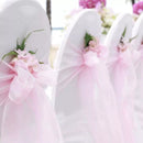 Wedding Decoration Organza Chair Sashes Bow For Party Christmas Halloween hotel Chair Decoration Supplies(Pack of 50pcs  pink)