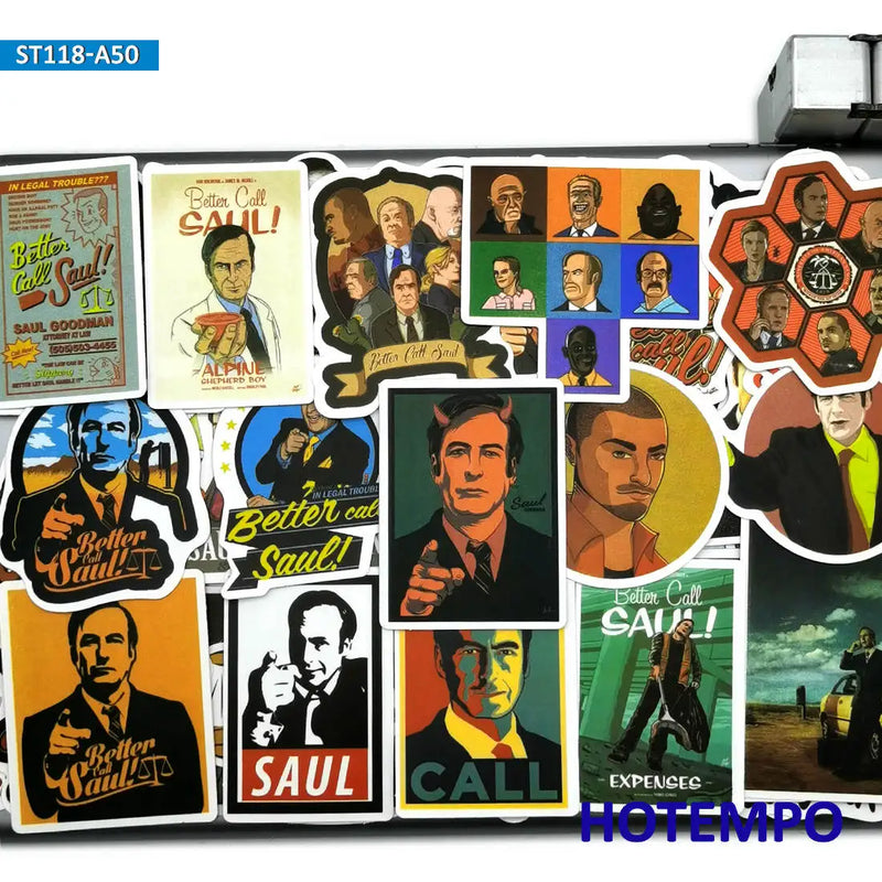 50PCS Better Call Saul TV Series Stickers Breaking Bad for Mobile Phone Laptop Suitcase Skateboard Fashion Style Decal Stickers