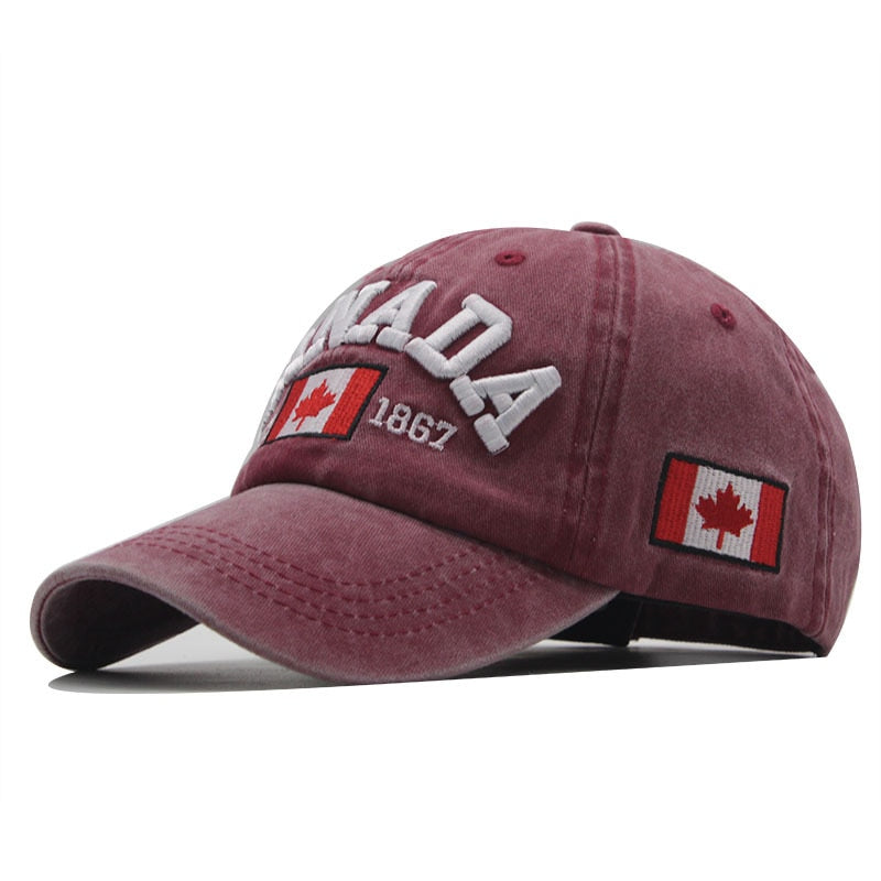 100% Cotton Gorras Canada Baseball Cap Flag Of Canada Hat Snapback Adjustable Mens Baseball Caps Brand Snapback Hat