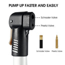 WEST BIKING Mini Portable Bike Pump Inflator Aluminum Alloy Bicycle Tire Pump Ultralight 120 Psi High Pressure Cycling Air Pumps