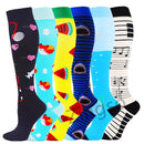 3/6/7 PairsCompression Socks Women Knee High 30mmHg Sports Socks Edema Diabetes Varicose Veins Running Cycling Marathon Socks