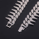 Luxuriöse, vereiste, gepflasterte Strasssteine, volle Miami Curb Cuban Chain CZ Bling Rapper Halsketten für Herren, Charm Schmuck, coole Geschenke