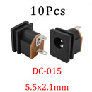 10Pcs DC Power Jack Socket Connector 5.5*2.1mm 3.5x1.3mm Male Female DC005 DC022 DC099 DC plug socket Nut Panel Mount Adapter