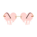 Fashion Tropfendes Herz Sonnenbrille Persönlichkeit Party Brille Rahmenlos
