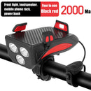 4in1 Bicycle Light USB Charging Lighting Cycling Phone Holders & LED Headlight Horn Bell MTB Power Bank for Bike Accessories