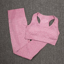 NORMOV Seamless Yoga Set For Women 2/3 PCS Gym Set Fitness Sport Set Women Workout Leggings Push Up Bra Long Sleeve Shirts